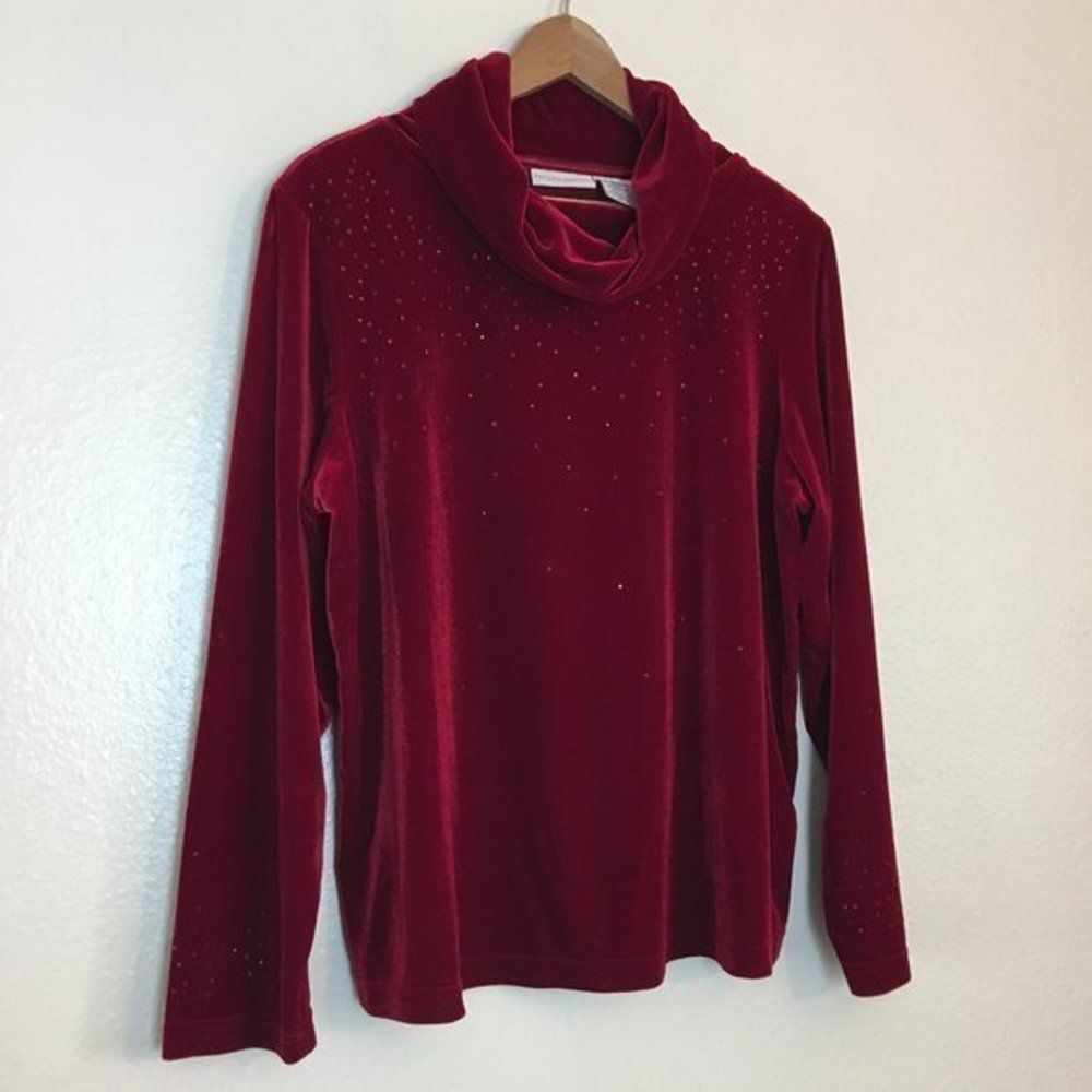 Vintage Jaclyn Smith Red Cowl Neck Sweater Women’s Size X - Picture 5 of 10